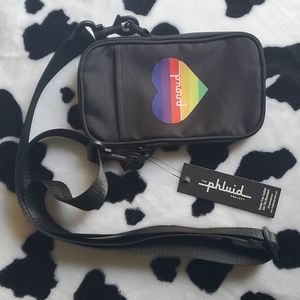 Black Crossbody Bag Purse Rainbow Heart Pride LBGTQ PRIDE Month Gay Rights NEW